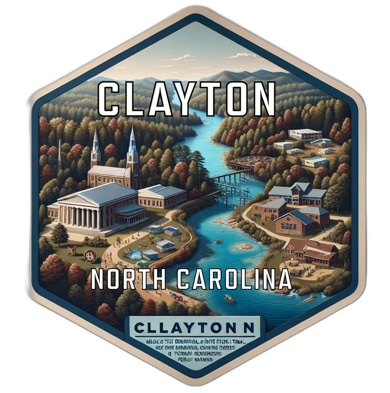 Clayton North Carolina Travel Destination Souvenir Vinyl Decal Sticker 4-Inch