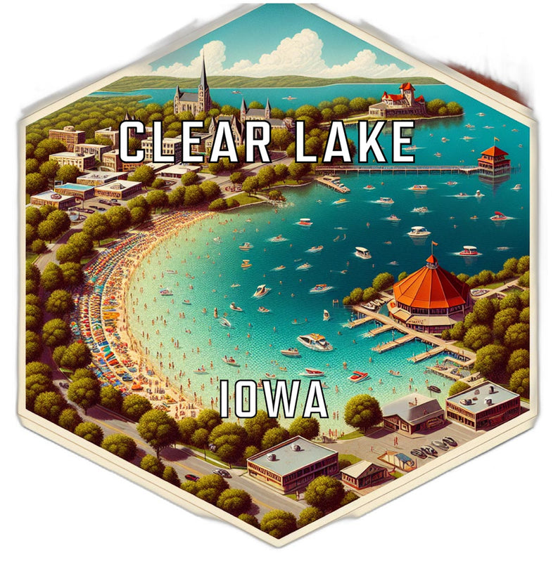 Clear Lake Iowa Travel Destination Souvenir Vinyl Decal Sticker 4-Inch