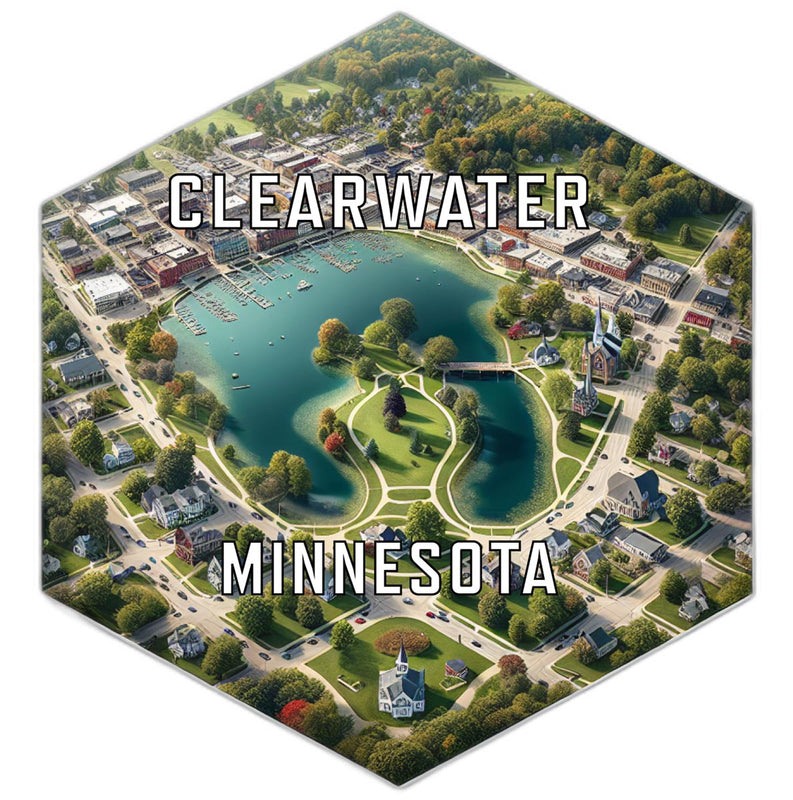 Clearwater Minnesota Souvenir Travel Destination Die Cut Hexagon Fridge Magnet 6-Inch