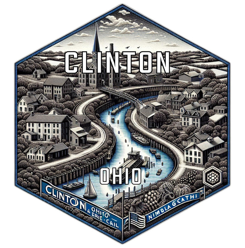Clinton Ohio Travel Destination Souvenir Vinyl Decal Sticker 4-Inch