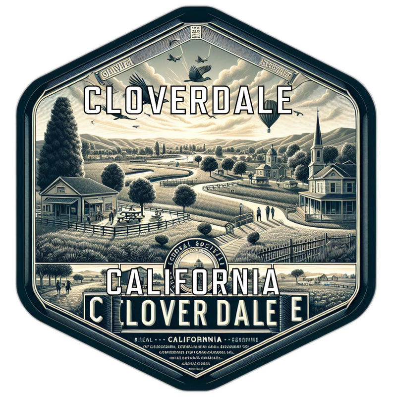 Cloverdale California Travel Destination Souvenir Vinyl Decal Sticker 4-Inch