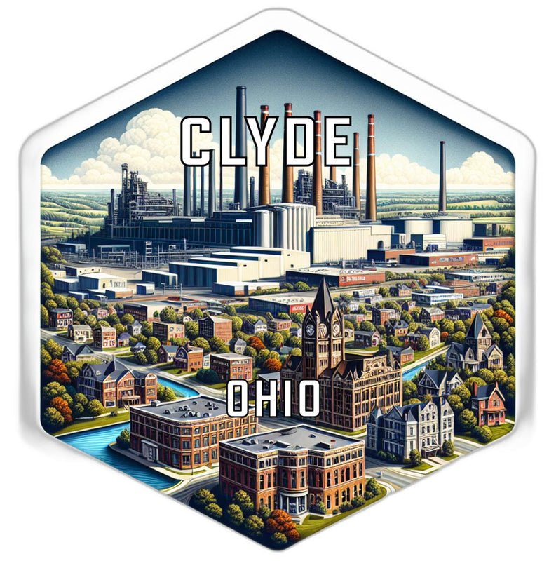 Clyde Ohio Travel Destination Souvenir Vinyl Decal Sticker 2-Inch