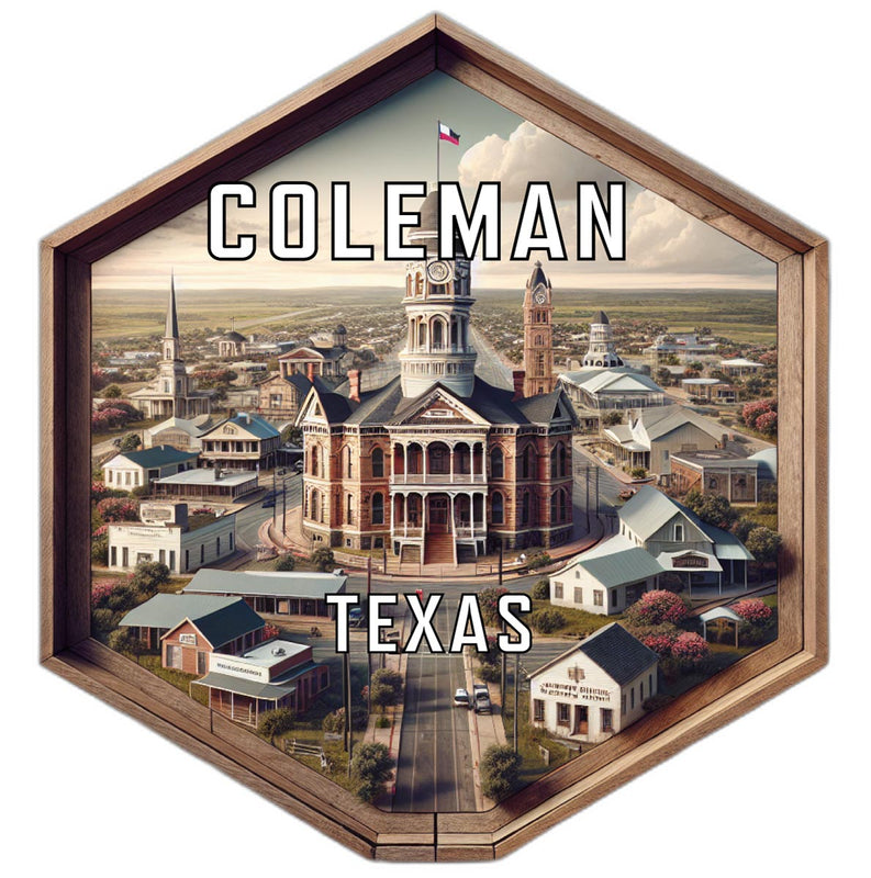 Coleman Texas Travel Destination Souvenir Vinyl Decal Sticker 2-Inch