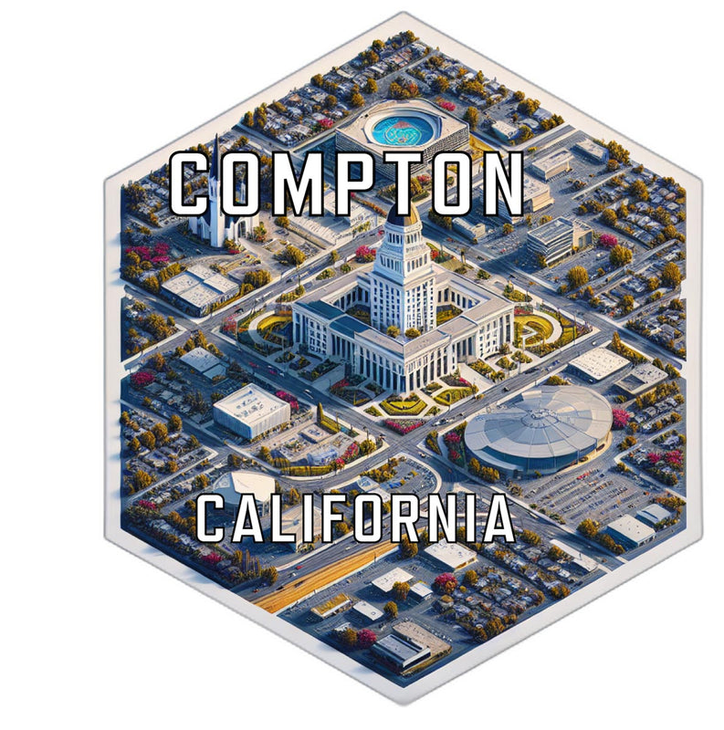 Compton California Travel Destination Souvenir Vinyl Decal Sticker 2-Inch