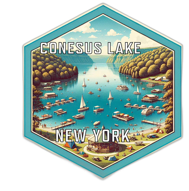 Conesus Lake New York Travel Destination Souvenir Vinyl Decal Sticker 2-Inch