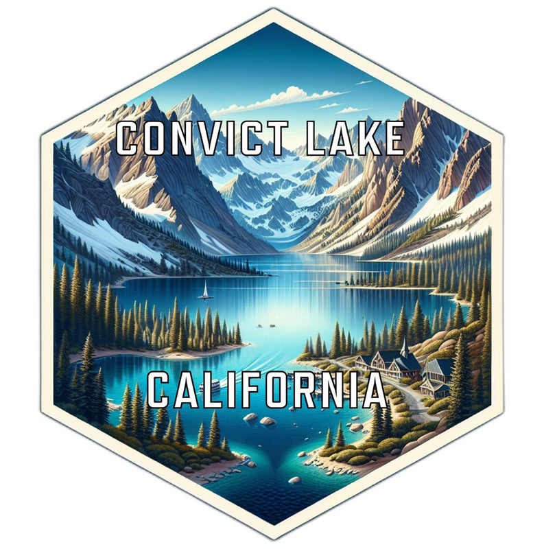 Convict Lake California Souvenir Travel Destination Die Cut Hexagon Fridge Magnet 2-Inch