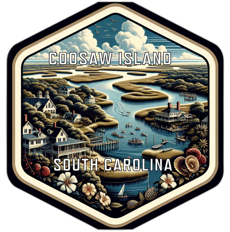 Coosaw Island South Carolina Travel Destination Souvenir Vinyl Decal Sticker 6-Inch