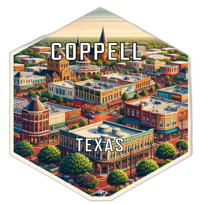 Coppell Texas Souvenir Travel Destination Die Cut Hexagon Fridge Magnet 2-Inch