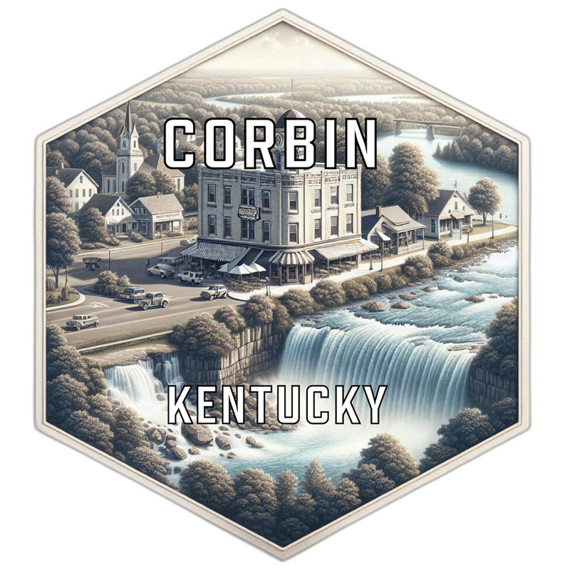Corbin Kentucky Souvenir Travel Destination Die Cut Hexagon Fridge Magnet 2-Inch