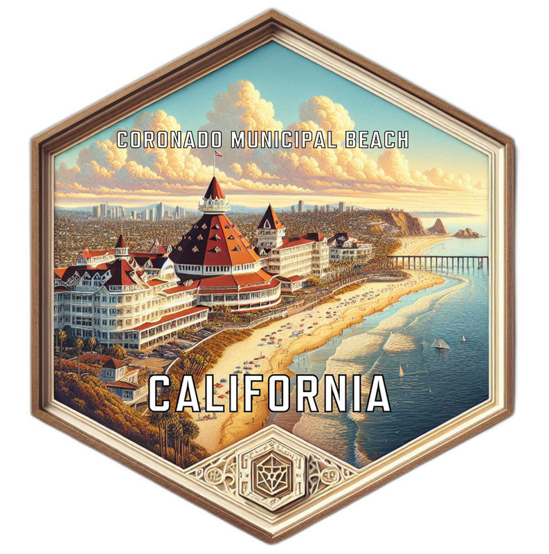Coronado Municipal Beach California Travel Destination Souvenir Vinyl Decal Sticker 2-Inch