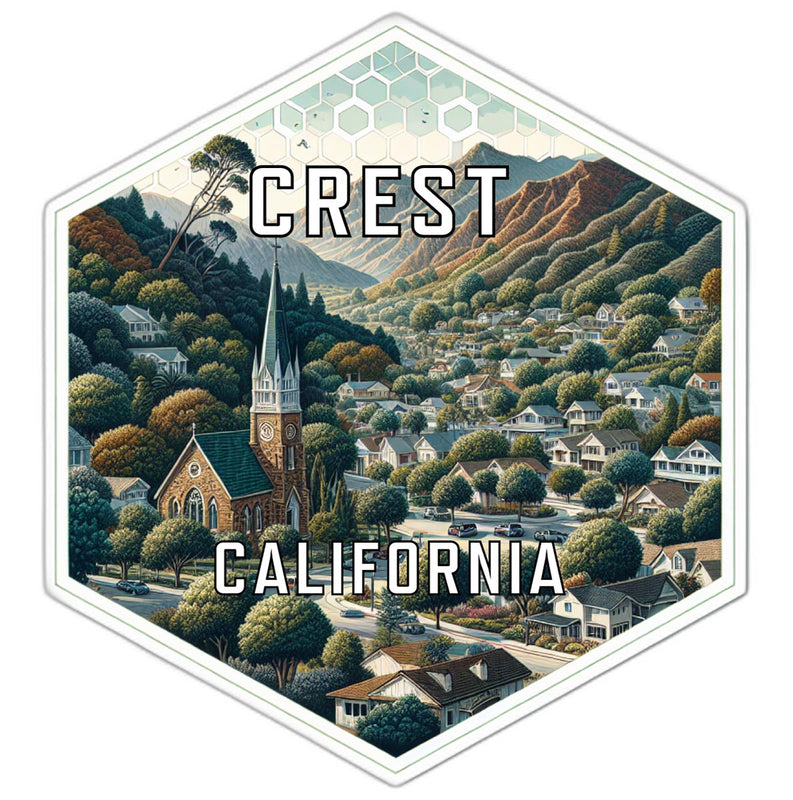 Crest California Travel Destination Souvenir Vinyl Decal Sticker 2-Inch
