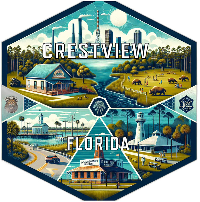 Crestview Florida Travel Destination Souvenir Vinyl Decal Sticker 6-Inch