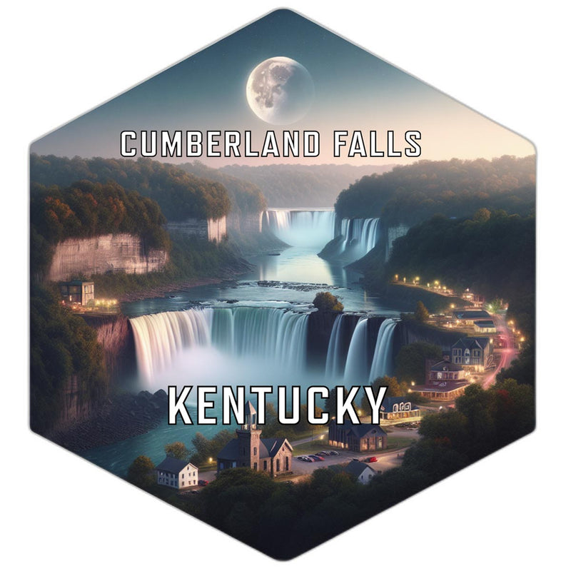 Cumberland Falls Kentucky Souvenir Travel Destination Die Cut Hexagon Fridge Magnet 6-Inch