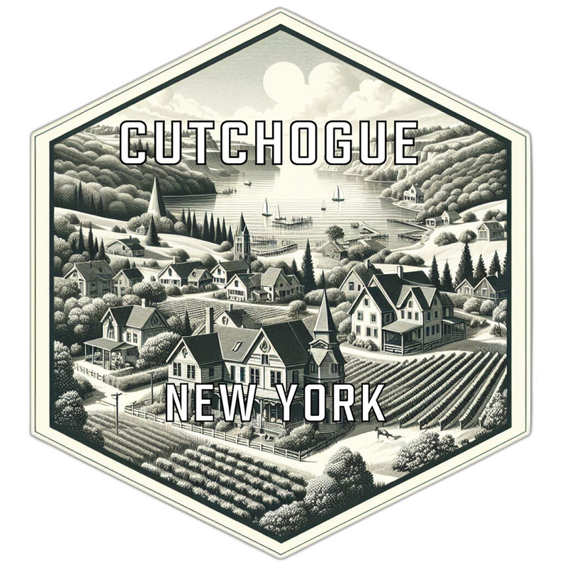 Cutchogue New York Souvenir Travel Destination Die Cut Hexagon Fridge Magnet 6-Inch