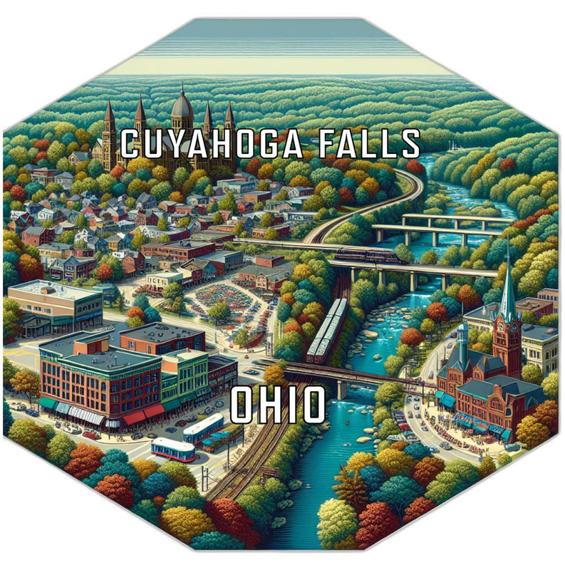 Cuyahoga Falls Ohio Travel Destination Souvenir Vinyl Decal Sticker 4-Inch