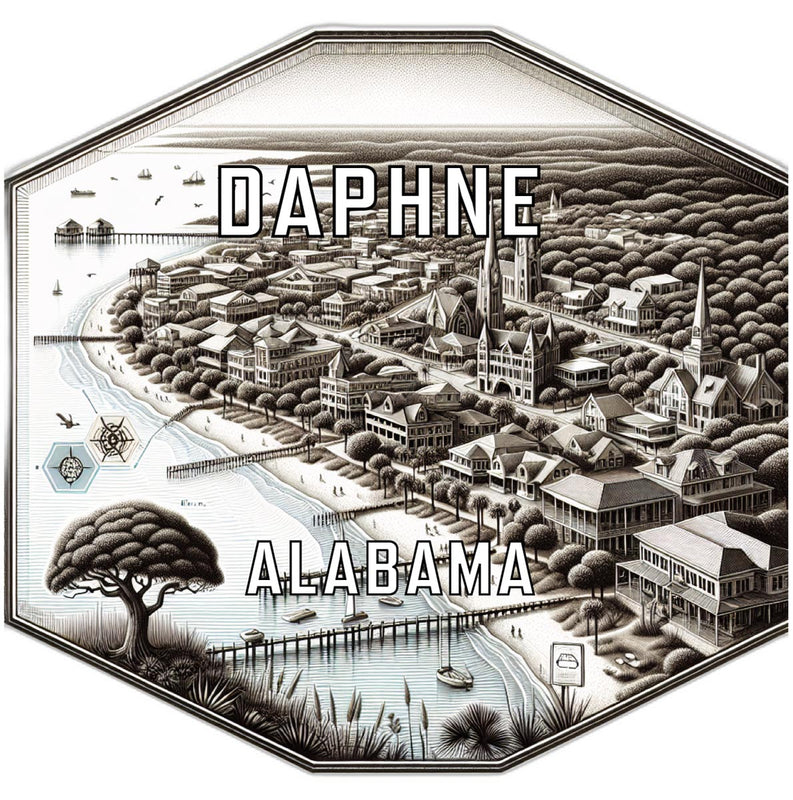 Daphne Alabama Travel Destination Souvenir Vinyl Decal Sticker 2-Inch