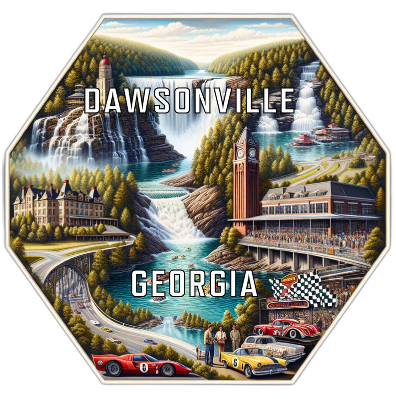 Dawsonville Georgia Souvenir Travel Destination Die Cut Hexagon Fridge Magnet 4-Inch