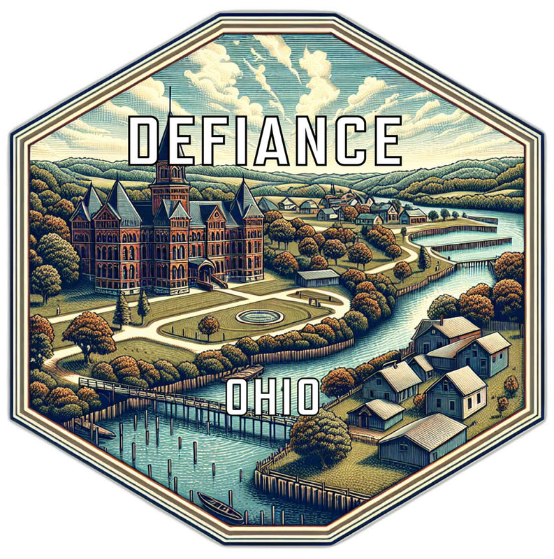 Defiance Ohio Travel Destination Souvenir Vinyl Decal Sticker 2-Inch