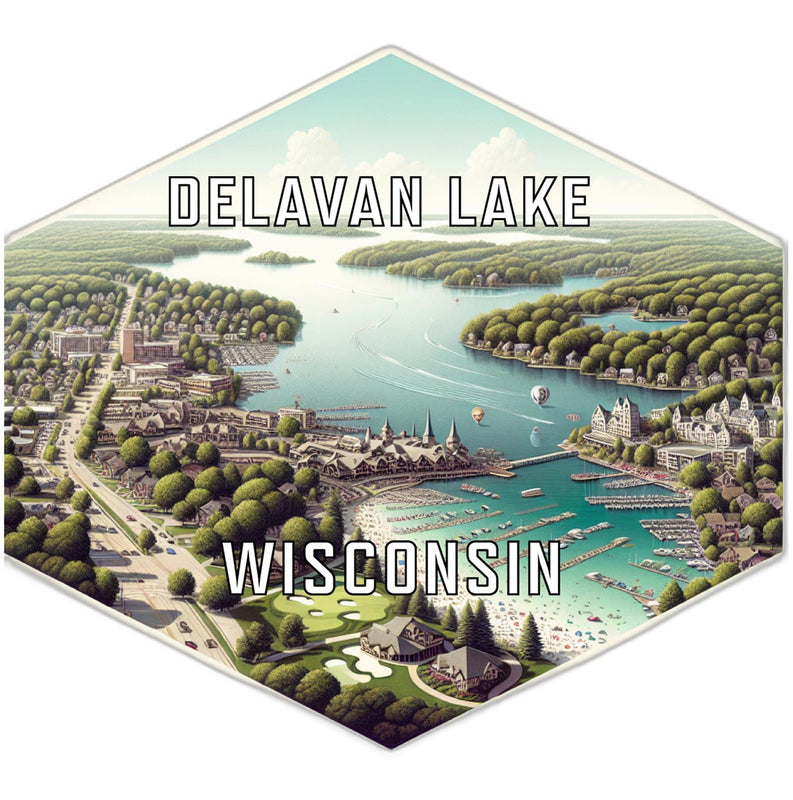 Delavan Lake Wisconsin Travel Destination Souvenir Vinyl Decal Sticker 6-Inch