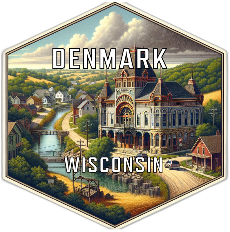 Denmark Wisconsin Travel Destination Souvenir Vinyl Decal Sticker 2-Inch