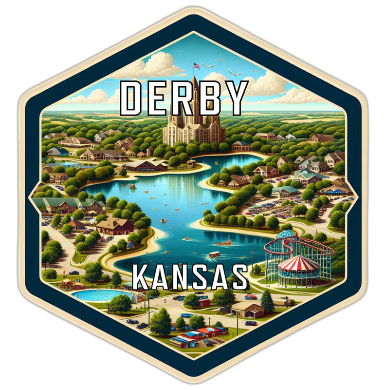 Derby Kansas Travel Destination Souvenir Vinyl Decal Sticker 4-Inch