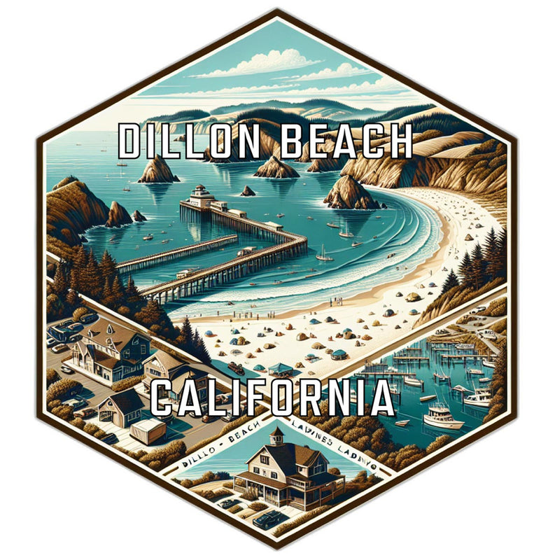 Dillon Beach California Travel Destination Souvenir Vinyl Decal Sticker 4-Inch