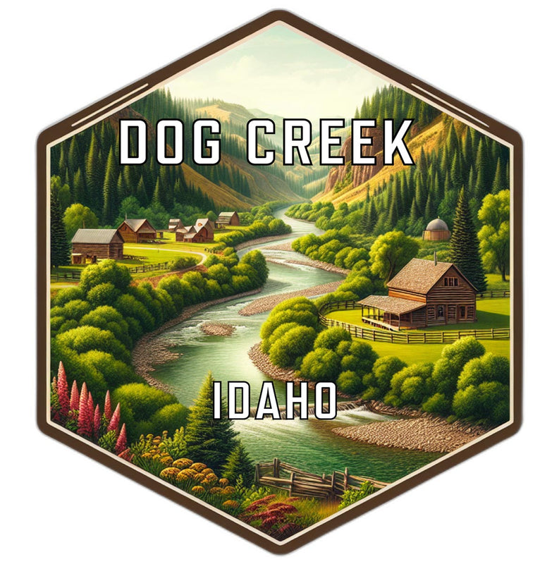 Dog Creek Idaho Souvenir Travel Destination Die Cut Hexagon Fridge Magnet 2-Inch