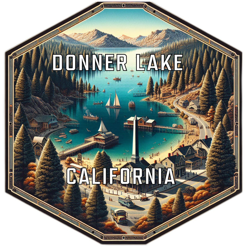 Donner Lake California Travel Destination Souvenir Vinyl Decal Sticker 2-Inch