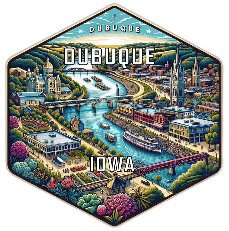 Dubuque Iowa Travel Destination Souvenir Vinyl Decal Sticker 2-Inch