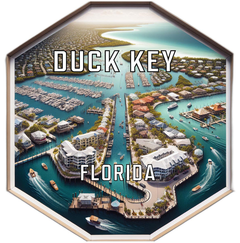 Duck Key Florida Souvenir Travel Destination Die Cut Hexagon Fridge Magnet 2-Inch