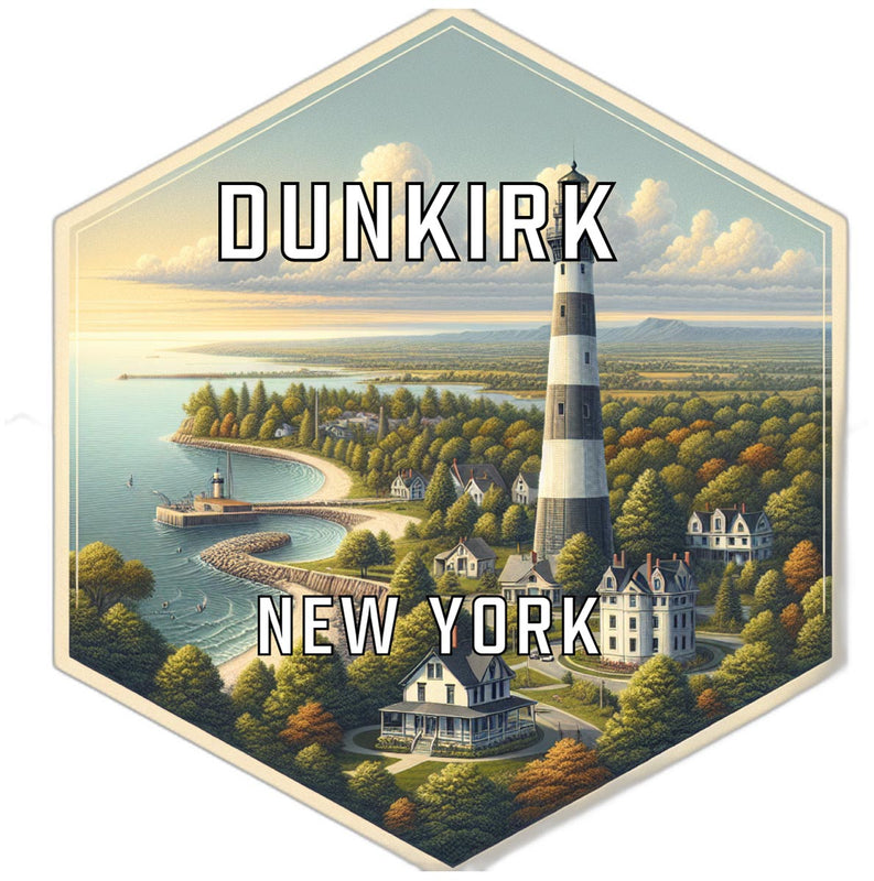 Dunkirk New York Souvenir Travel Destination Die Cut Hexagon Fridge Magnet 2-Inch