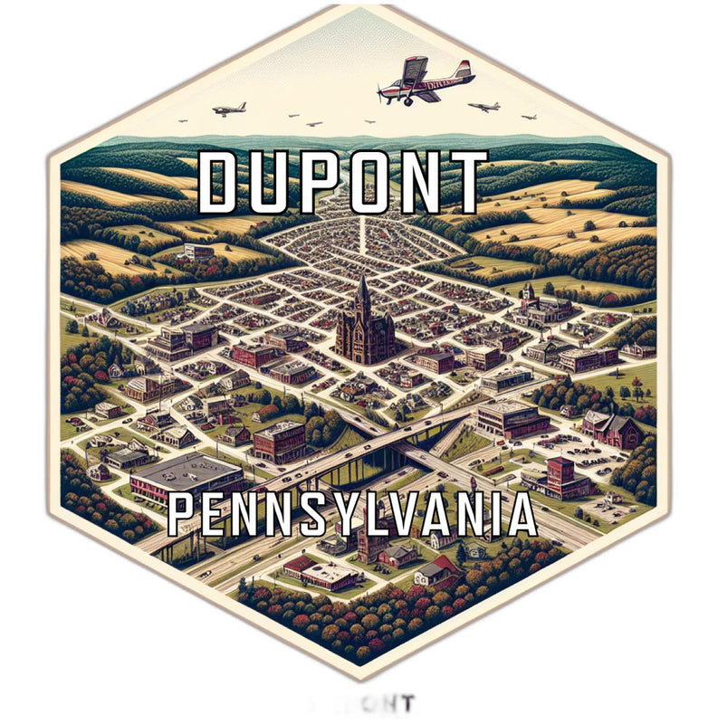 Dupont Pennsylvania Souvenir Travel Destination Die Cut Hexagon Fridge Magnet 2-Inch