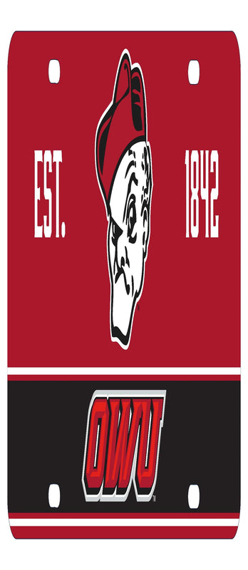 NCAA Ohio Wesleyan University Metal License Plate - Lightweight, Sturdy & Versatile