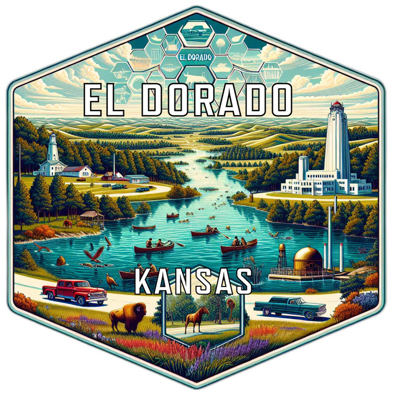 El Dorado Kansas Travel Destination Souvenir Vinyl Decal Sticker 6-Inch