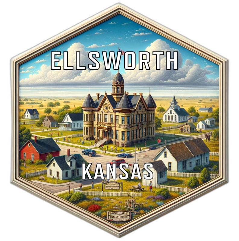 Ellsworth Kansas Travel Destination Souvenir Vinyl Decal Sticker 6-Inch