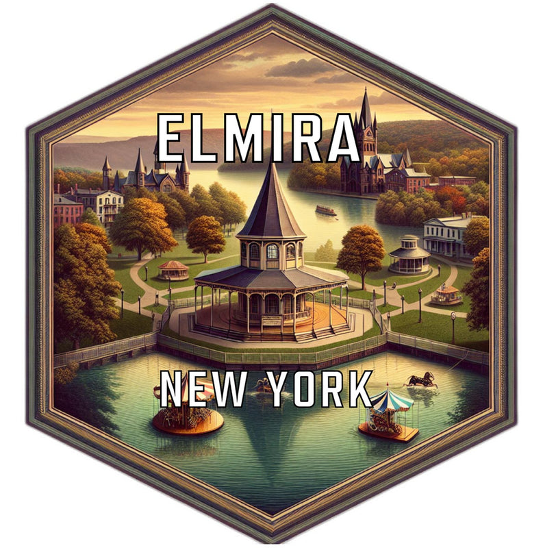 Elmira New York Travel Destination Souvenir Vinyl Decal Sticker 6-Inch