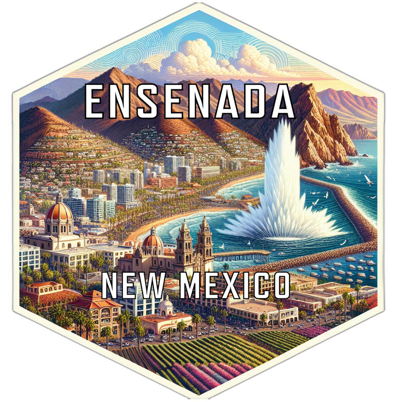 Ensenada New Mexico Souvenir Travel Destination Die Cut Hexagon Fridge Magnet 2-Inch