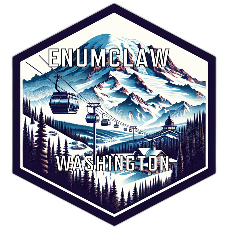 Enumclaw Washington Souvenir Travel Destination Die Cut Hexagon Fridge Magnet 2-Inch