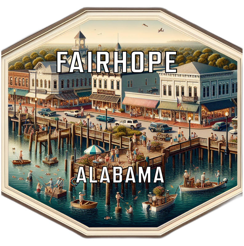 Fairhope Alabama Souvenir Travel Destination Die Cut Hexagon Fridge Magnet 2-Inch