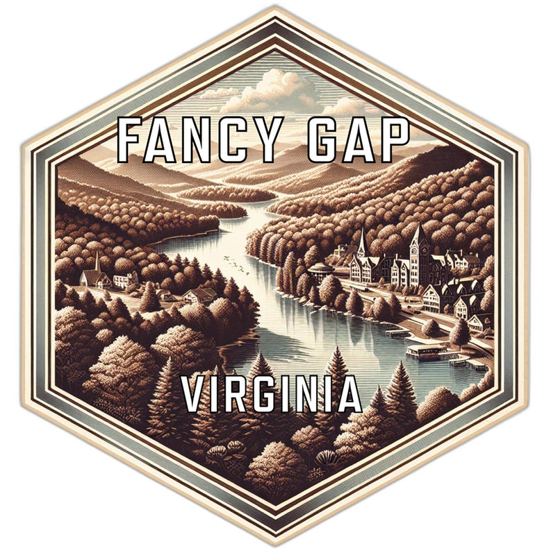 Fancy Gap Virginia Souvenir Travel Destination Die Cut Hexagon Fridge Magnet 2-Inch