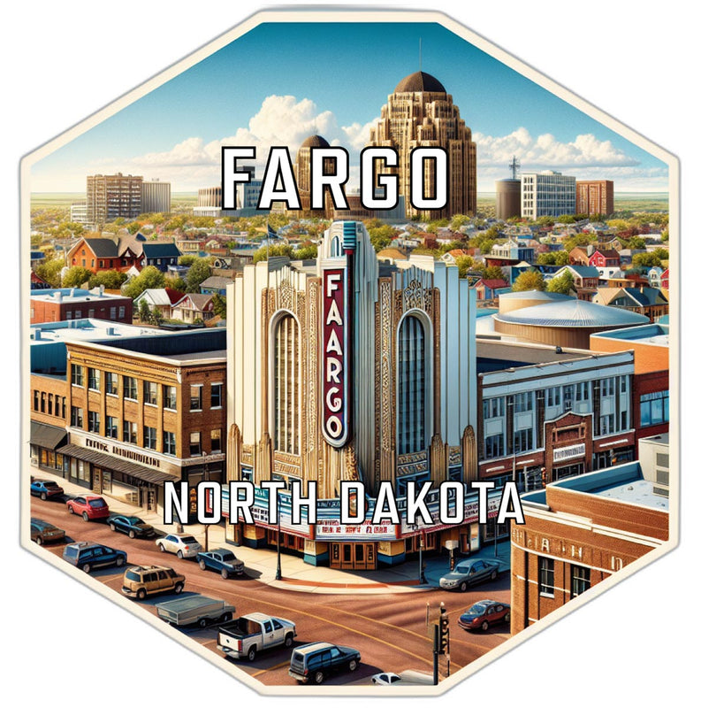 Fargo North Dakota Souvenir Travel Destination Die Cut Hexagon Fridge Magnet 6-Inch