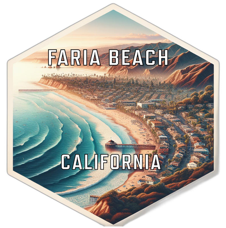 Faria Beach California Travel Destination Souvenir Vinyl Decal Sticker 4-Inch
