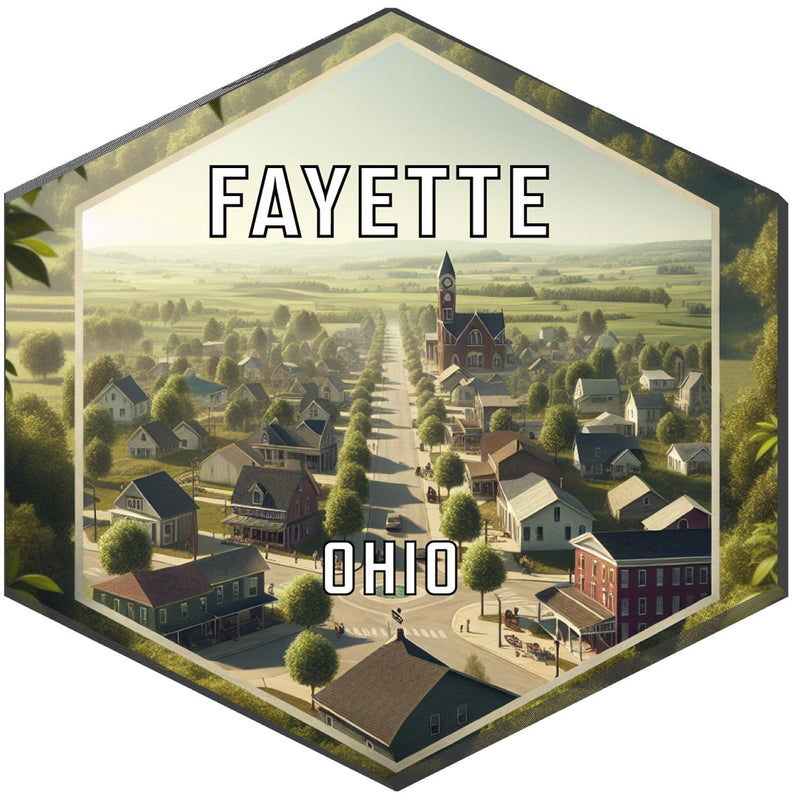 Fayette Ohio Souvenir Travel Destination Die Cut Hexagon Fridge Magnet 2-Inch