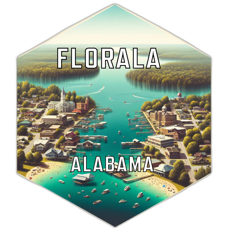 Florala Alabama Souvenir Travel Destination Die Cut Hexagon Fridge Magnet 2-Inch