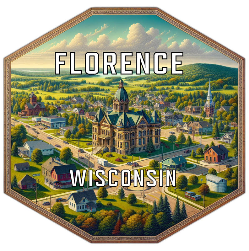 Florence Wisconsin Travel Destination Souvenir Vinyl Decal Sticker 4-Inch