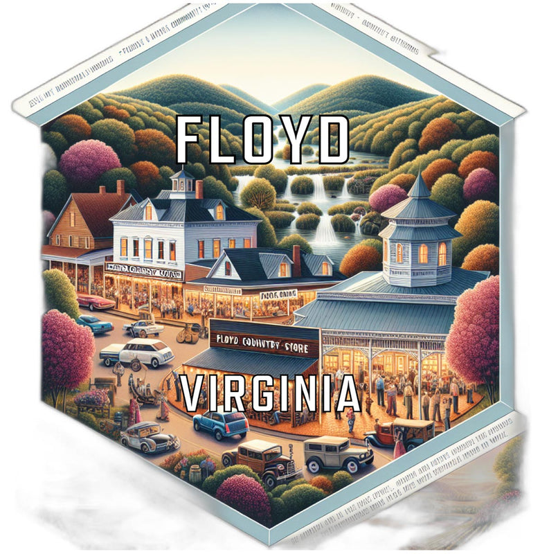 Floyd Virginia Travel Destination Souvenir Vinyl Decal Sticker 4-Inch