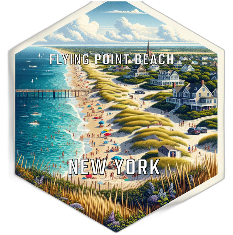 Flying Point Beach New York Travel Destination Souvenir Vinyl Decal Sticker 2-Inch