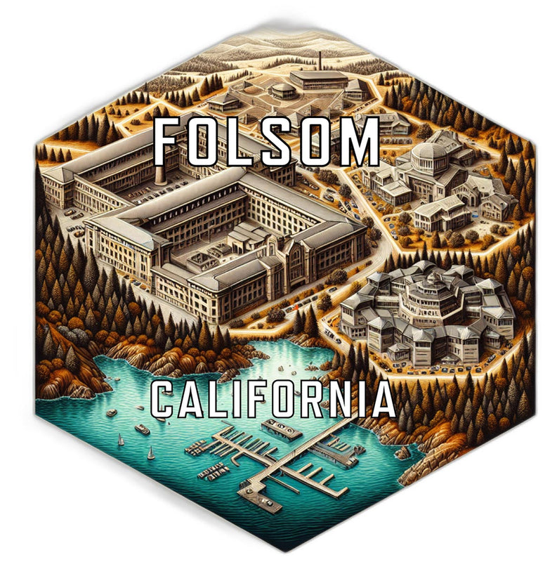 Folsom California Travel Destination Souvenir Vinyl Decal Sticker 4-Inch
