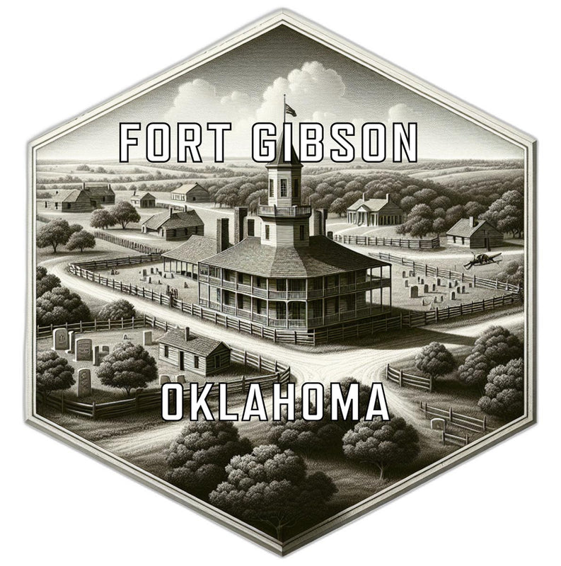 Fort Gibson Oklahoma Souvenir Travel Destination Die Cut Hexagon Fridge Magnet 2-Inch