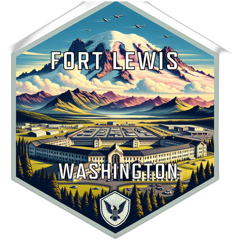 Fort Lewis Washington Souvenir Travel Destination Die Cut Hexagon Fridge Magnet 2-Inch